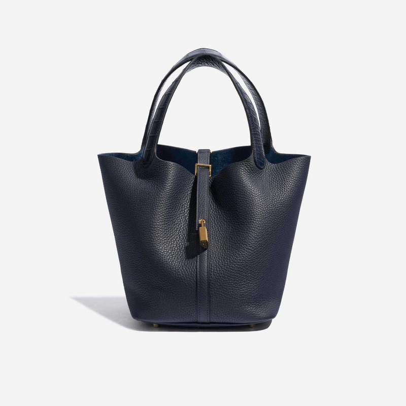 Hermès PICOTIN LOCK 22 BLEU NUIT Cuir Bleu Marine