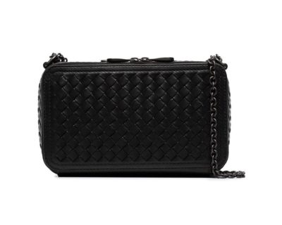 Sac Bottega Veneta Black Woven Box