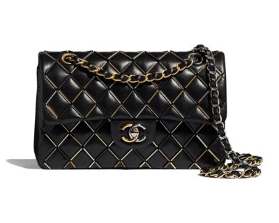 Sac Classique Chanel Agneau, métal doré, argenté, noir & finition ruthénium