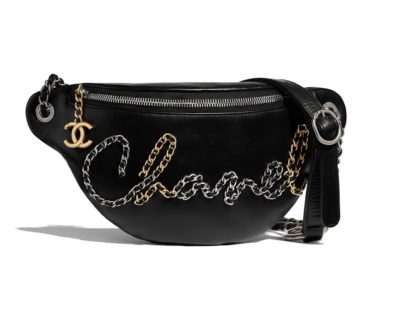 Sac ceinture Chanel Veau métal doré argenté