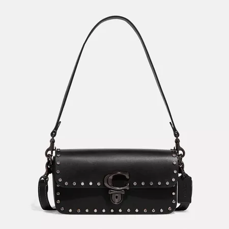 Coach Studio Baguette Bag avec Rivets Cristal