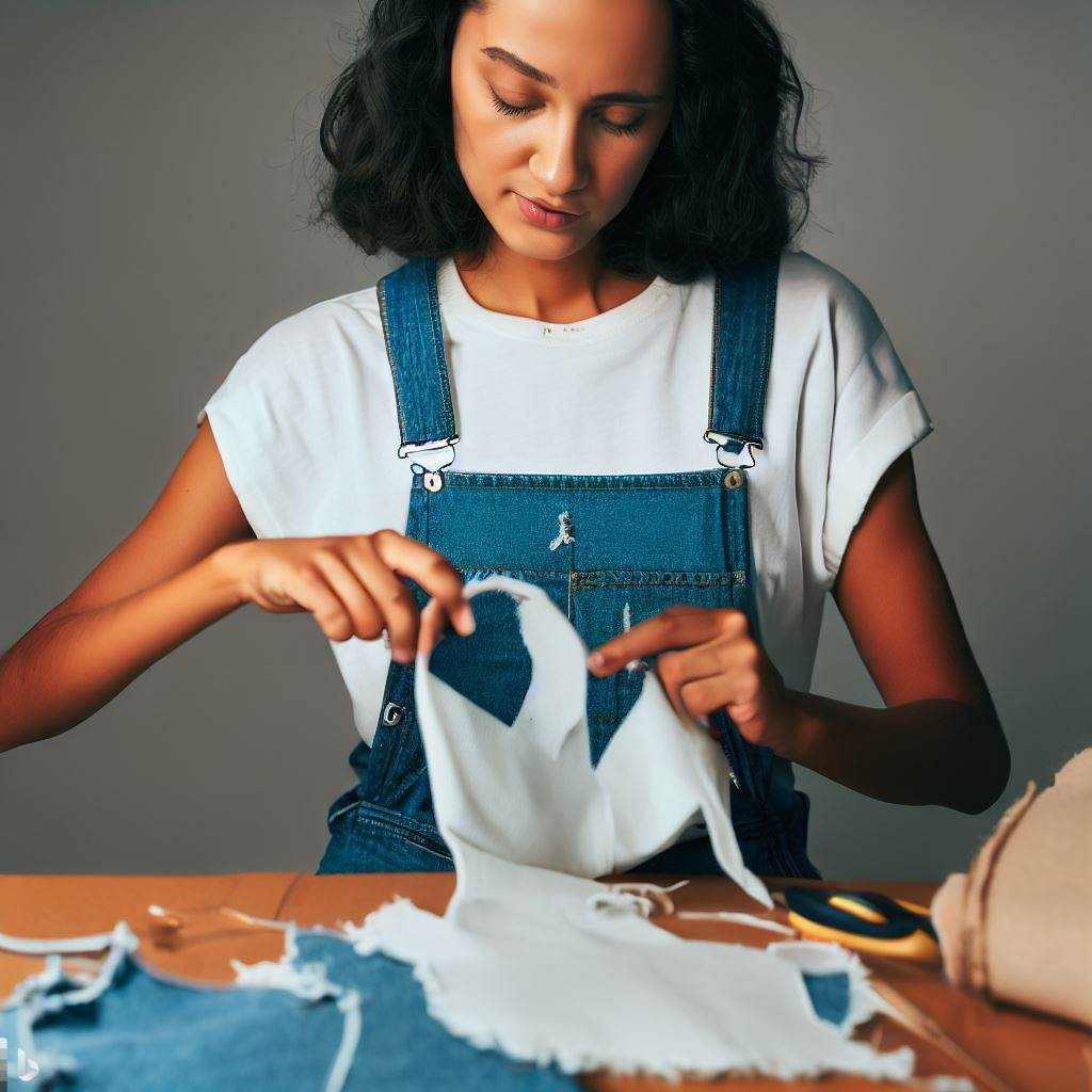 Découpe des pièces de tissus pour créer un sac à main