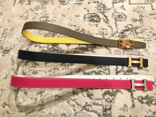 Kits de ceinture Constance en Etain Jaune de Naples avec Boucle CDC Or Rose Bleu Nuit Rose Sakura avec Boucle Guilloche Or Jaune et Rose Tyrien Blanc avec Boucle Guilloche Palladium