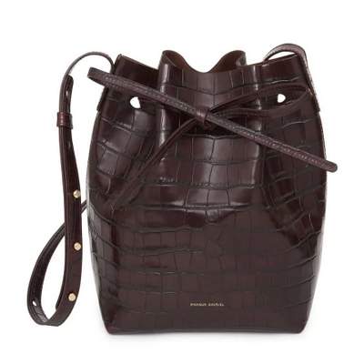 Sac en cuir de crocodile gauffré Mansur Gavriel