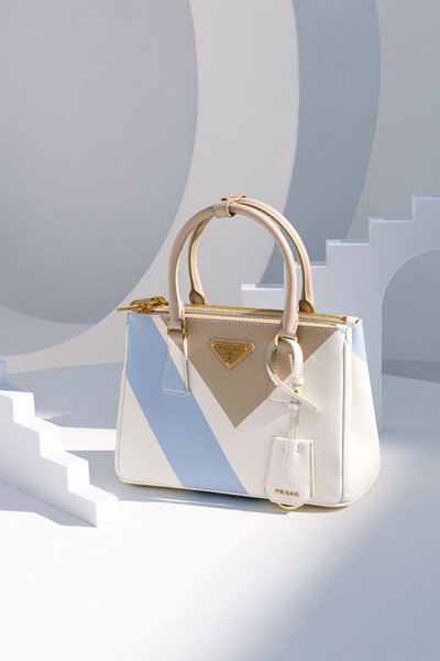 Prada Galleria Special Edition Bleu Desert Blanc Petit sac Galleria Saffiano Special Edition