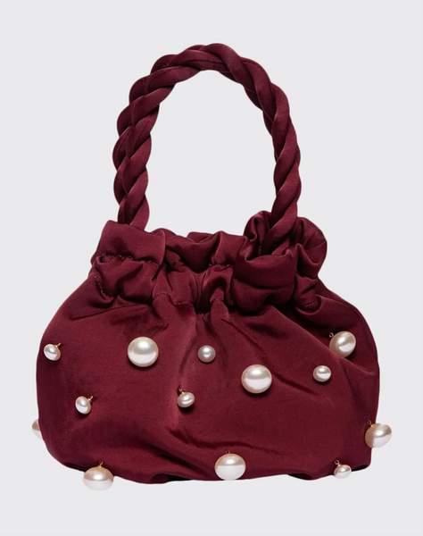 Sac Staud Bordeaux avec des perles