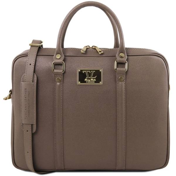 Sac ordinateur portable en cuir Saffiano