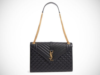 Grand sac à rabat en V YSL Saint Laurent Monogram Tri-Quilt Envelope