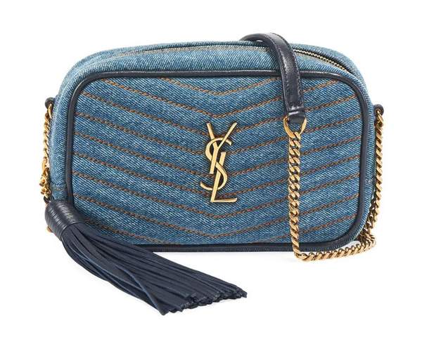 Sac Saint Laurent mini Lou Camera en jean Crossbody