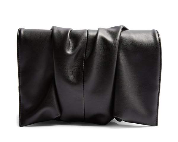 Pochette en faux cuir noir Topshop