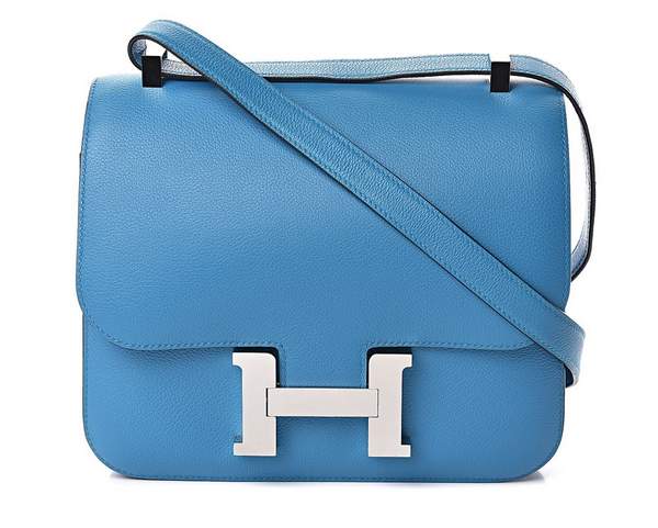 sac bleu Hermes Constance