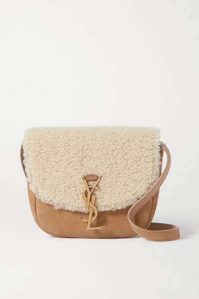 Mini sac YSL Kate porté épaule en daim et shearling